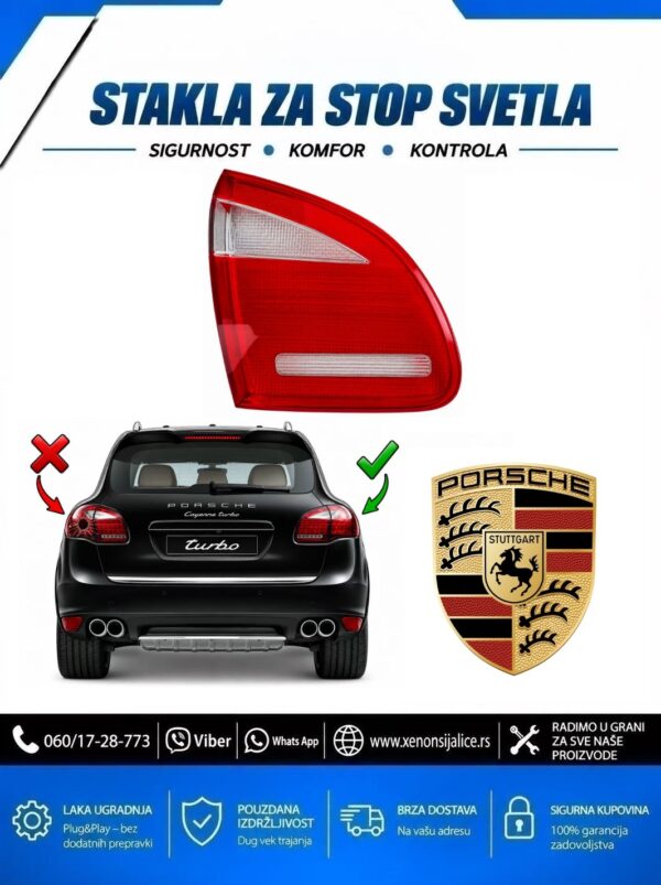 STAKLO ZA STOP SVETLO UNUTRASNJE PORSCHE CAYENNE 10-15