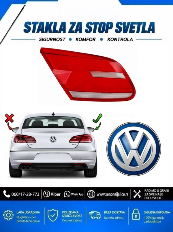 STAKLO ZA STOP SVETLO UNUTRASNJE VW PASSAT CC 13-18