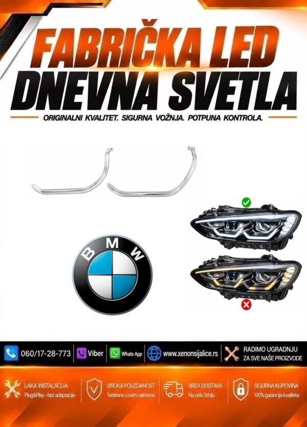 LED DNEVNO SVETLO FABRICKI MODEL U FARU LED PRSTENOVI BMW M4 20-24 LED