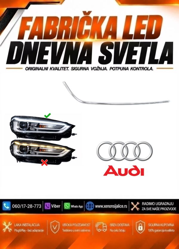 LED DNEVNO SVETLO FABRICKI MODEL U FARU AUDI A5 16-20 XENON