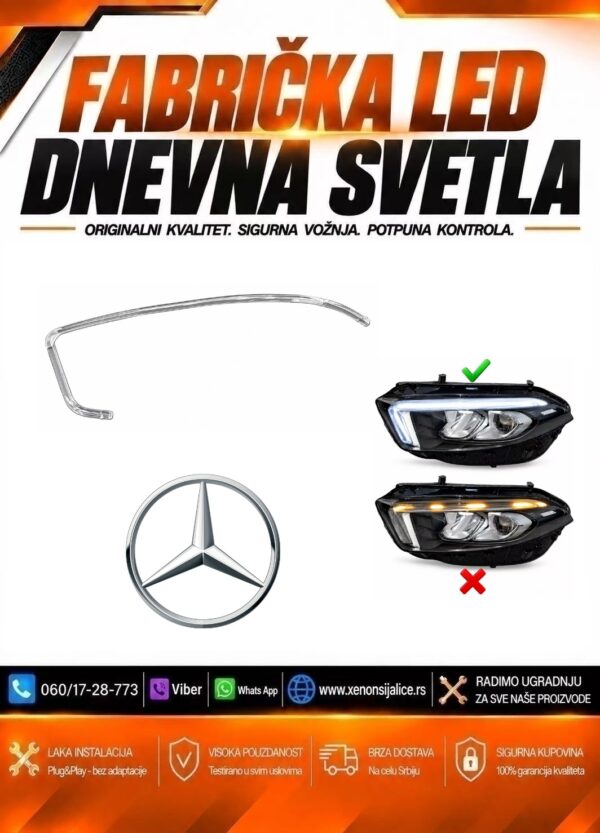 LED DNEVNO SVETLO FABRICKI MODEL U FARU MERCEDES A KLASA 18-25 LED