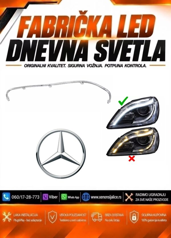 LED DNEVNO SVETLO FABRICKI MODEL U FARU MERCEDES GL 12-16 XENON