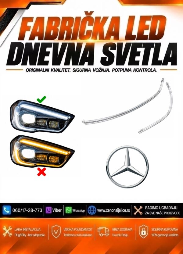 LED DNEVNO SVETLO FABRICKI MODEL U FARU MERCEDES GLA 20-25 LED