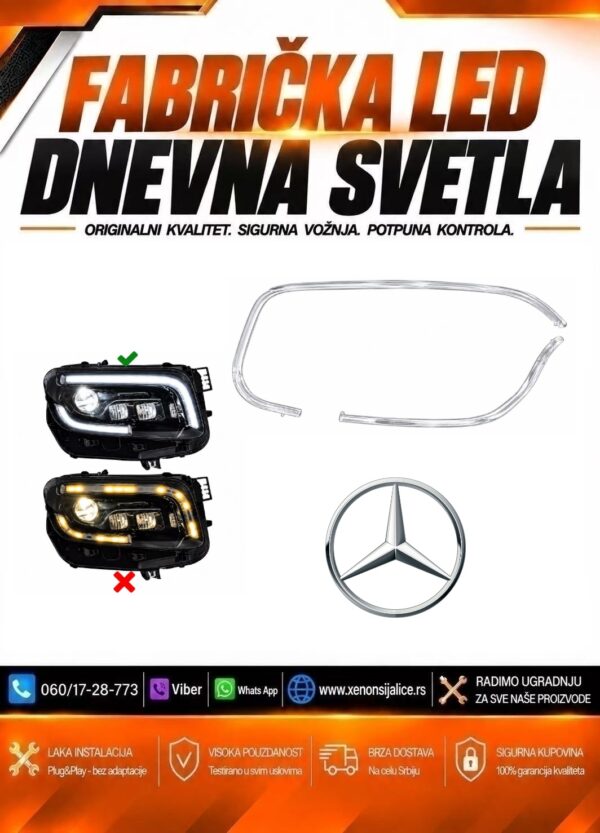 LED DNEVNO SVETLO FABRICKI MODEL U FARU MERCEDES GLB 20-25 LED