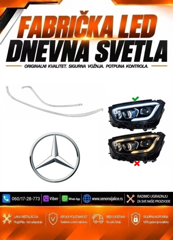 LED DNEVNO SVETLO FABRICKI MODEL U FARU MERCEDES GLC 19-22 LED