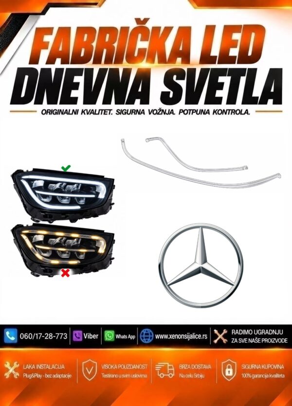 LED DNEVNO SVETLO FABRICKI MODEL U FARU MERCEDES GLC 19-22 LED