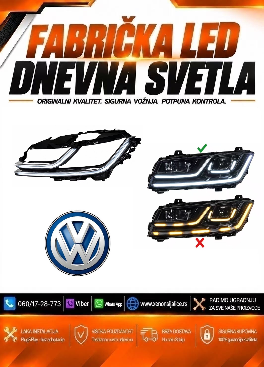 LED DNEVNO SVETLO FABRICKI MODEL U FARU VW PASSAT CC 18-23 LED