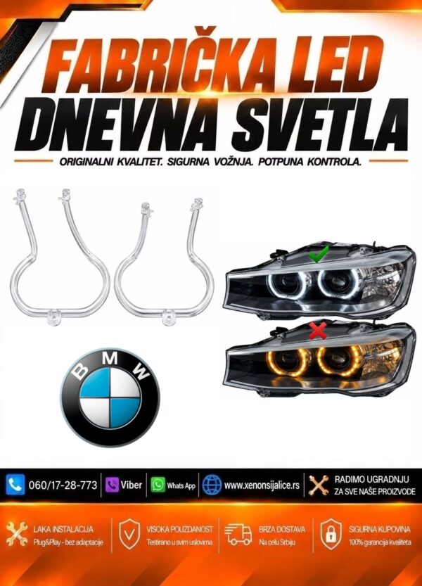LED DNEVNO SVETLO FABRICKI MODEL U FARU LED PRSTENOVI BMW X4 F26 14-18 LED
