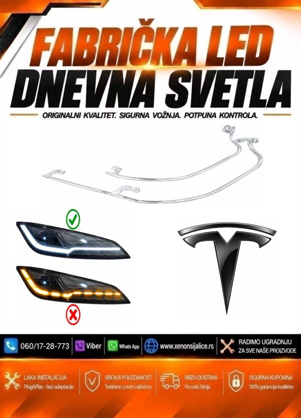 LED DNEVNO SVETLO FABRICKI MODEL U FARU TESLA MODEL 3 17-23